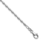 Leslie's Sterling Silver RH-plated Oval Beaded w/1.25in ext. Bracelet