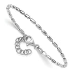 Leslie's Sterling Silver RH-plated Oval Beaded w/1.25in ext. Bracelet - Image 3