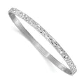 Leslie's Sterling Silver RH-plated Polished/Hammered Slip-On Bangle