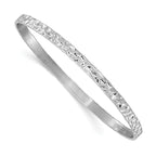 Leslie's Sterling Silver RH-plated Polished/Hammered Slip-On Bangle