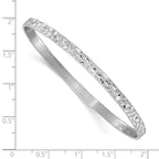 Leslie's Sterling Silver RH-plated Polished/Hammered Slip-On Bangle - Image 3