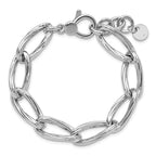 Leslie's SS RH-plated Polished/Grooved Link w/.75in ext. Bracelet - Image 4