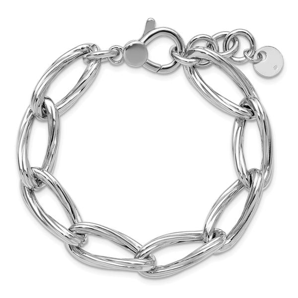 Leslie's SS RH-plated Polished/Grooved Link w/.75in ext. Bracelet - Image 4