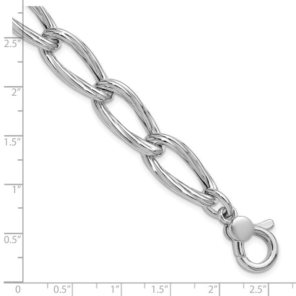 Leslie's SS RH-plated Polished/Grooved Link w/.75in ext. Bracelet - Image 5