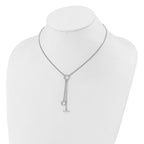 Leslie's SS RH-plated Polished Circle Tassel w/2in ext. Necklace - Image 3