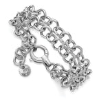 Leslie's SS RH-plated Polished 2-strand Circle Link Bracelet - Image 3