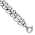 Leslie's SS RH-plated Polished 2-strand Circle Link Bracelet
