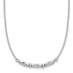 Leslie's Sterling Silver RH-plated Polished Fancy w/1in ext. Necklace