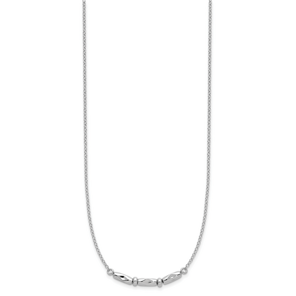 Leslie's Sterling Silver RH-plated Polished Fancy w/1in ext. Necklace - Image 2