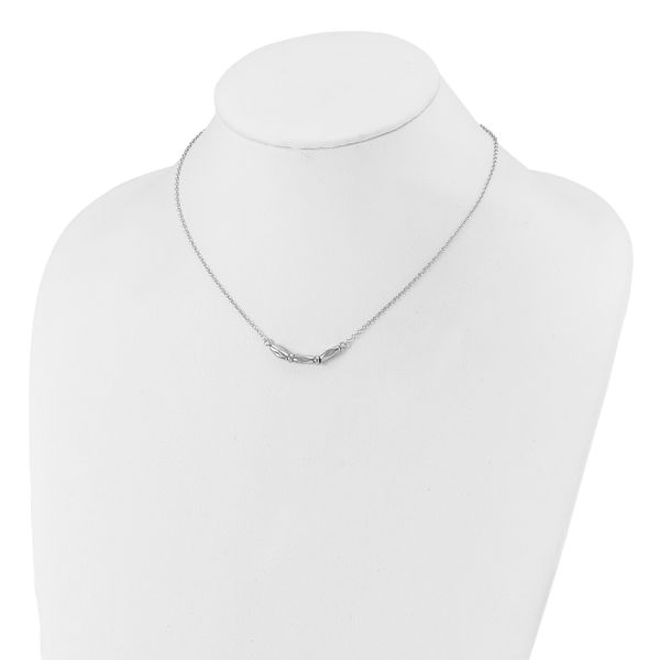 Leslie's Sterling Silver RH-plated Polished Fancy w/1in ext. Necklace - Image 3