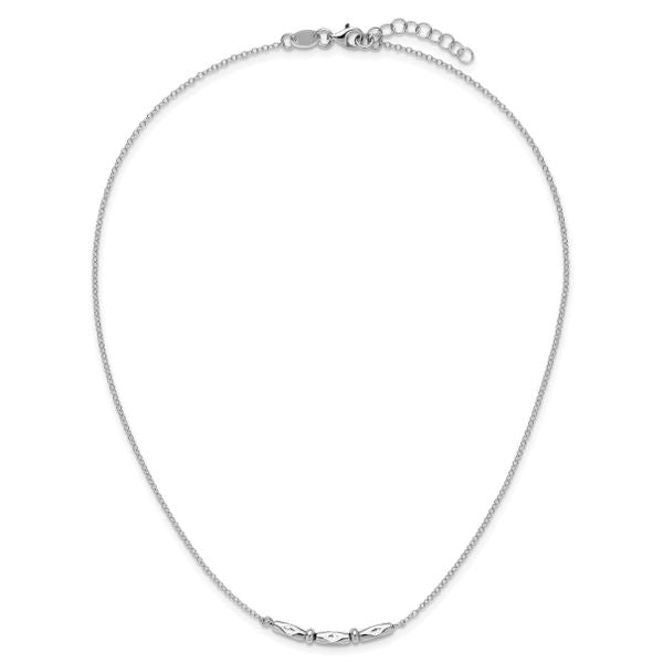Leslie's Sterling Silver RH-plated Polished Fancy w/1in ext. Necklace - Image 4
