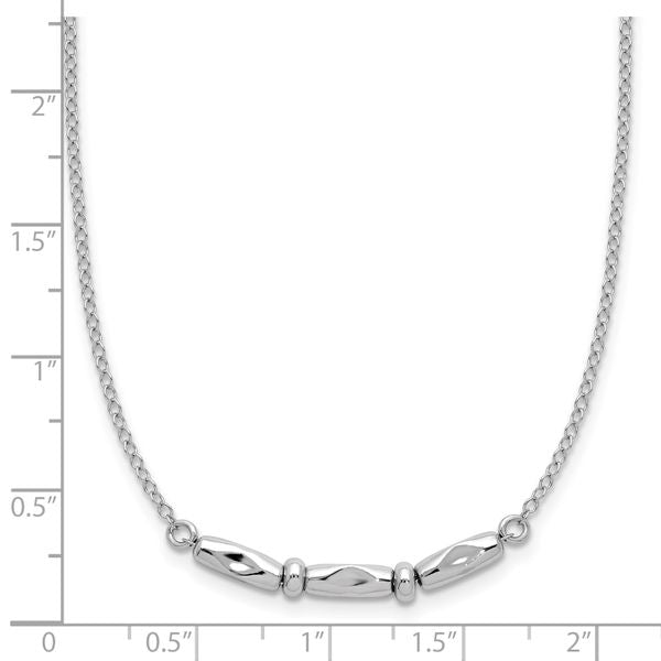 Leslie's Sterling Silver RH-plated Polished Fancy w/1in ext. Necklace - Image 5