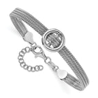 Leslie's Sterling Silver RH-plat Circle Multi-strand w/1in ext. Bracelet - Image 3