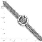 Leslie's Sterling Silver RH-plat Circle Multi-strand w/1in ext. Bracelet - Image 5