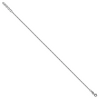 Leslie's Sterling Silver RH-plated Beaded 9in Plus 1in ext. Anklet - Image 2