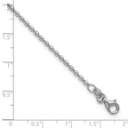 Leslie's Sterling Silver RH-plated Beaded 9in Plus 1in ext. Anklet - Image 5