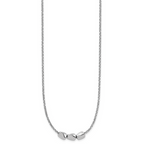 Leslie's Sterling Silver RH-plated Polished Beads w/2in ext. Necklace - Image 2