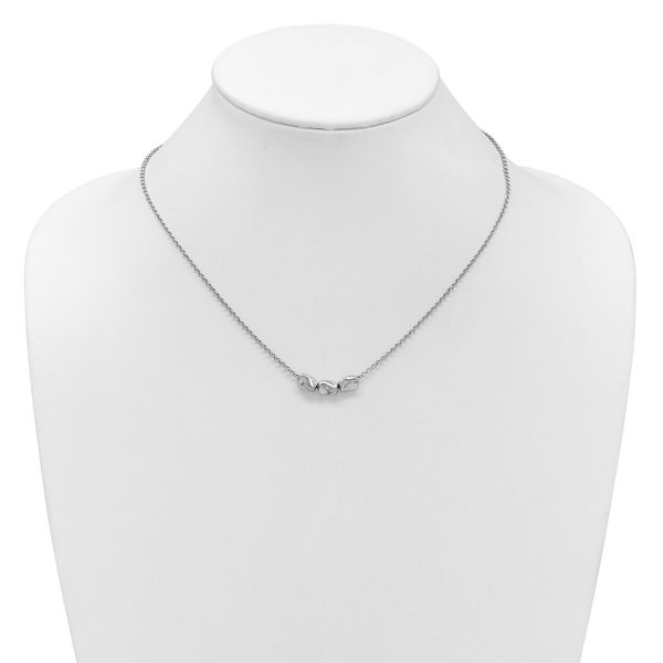Leslie's Sterling Silver RH-plated Polished Beads w/2in ext. Necklace - Image 3
