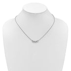 Leslie's Sterling Silver RH-plated Polished Beads w/2in ext. Necklace - Image 3