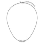 Leslie's Sterling Silver RH-plated Polished Beads w/2in ext. Necklace - Image 4