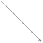 Leslie's Sterling Silver RH-plated Polished Beads w/1in ext. Bracelet - Image 2