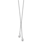 Leslie's Sterling Silver RH-plated Polished Drop w/1in ext. Necklace - Image 2