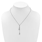 Leslie's Sterling Silver RH-plated Polished Drop w/1in ext. Necklace - Image 3