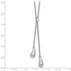 Leslie's Sterling Silver RH-plated Polished Drop w/1in ext. Necklace - Image 5