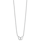 Leslie's SS RH-plated Polish Intertwined Teardrop w/2in ext. Necklace - Image 2