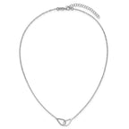 Leslie's SS RH-plated Polish Intertwined Teardrop w/2in ext. Necklace - Image 4