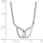 Leslie's SS RH-plated Polish Intertwined Teardrop w/2in ext. Necklace - Image 5