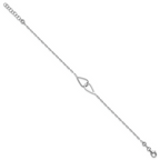 Leslie's SS RH-plated Polish Intertwined Teardrop w/1in ext. Bracelet - Image 2
