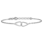 Leslie's SS RH-plated Polish Intertwined Teardrop w/1in ext. Bracelet - Image 3