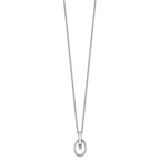 Leslie's Sterling Silver RH-plated Polished Oval w/2in ext. Necklace - Image 2