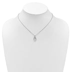 Leslie's Sterling Silver RH-plated Polished Oval w/2in ext. Necklace - Image 3