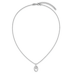 Leslie's Sterling Silver RH-plated Polished Oval w/2in ext. Necklace - Image 4