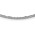 Leslie's SS RH-plt Polish /Textured Wire Wrapped CZ Collar Necklace