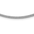 Leslie's SS RH-plt Polish /Textured Wire Wrapped CZ Collar Necklace