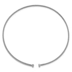 Leslie's SS RH-plt Polish /Textured Wire Wrapped CZ Collar Necklace - Image 4