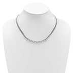 Leslie's SS RH-plated Polished Multi-strand Link w/2in Ext. Necklace - Image 3
