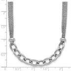 Leslie's SS RH-plated Polished Multi-strand Link w/2in Ext. Necklace - Image 5