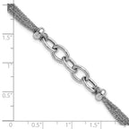 Leslie's SS RH-plated Polished Multi-strand Link w/ 1in Ext. Bracelet - Image 5