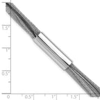 Leslie's SS RH-pltd Wire Wrapped 3-strand Bar w/ 1in Ext. Bracelet - Image 5