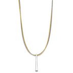 Leslie's SS RH/Gold-plated 2-Wire Tapered Bar w/ 2in Ext. Necklace - Image 2