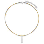 Leslie's SS RH/Gold-plated 2-Wire Tapered Bar w/ 2in Ext. Necklace - Image 4