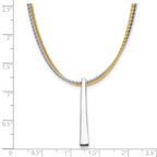 Leslie's SS RH/Gold-plated 2-Wire Tapered Bar w/ 2in Ext. Necklace - Image 5