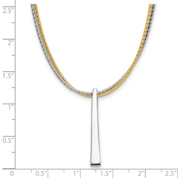 Leslie's SS RH/Gold-plated 2-Wire Tapered Bar w/ 2in Ext. Necklace - Image 5
