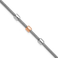 Leslie's SS RH-plated/Rose Gold-plated Station w/1in Ext. Bracelet