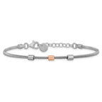 Leslie's SS RH-plated/Rose Gold-plated Station w/1in Ext. Bracelet - Image 3