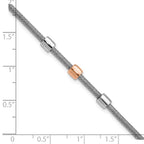 Leslie's SS RH-plated/Rose Gold-plated Station w/1in Ext. Bracelet - Image 5